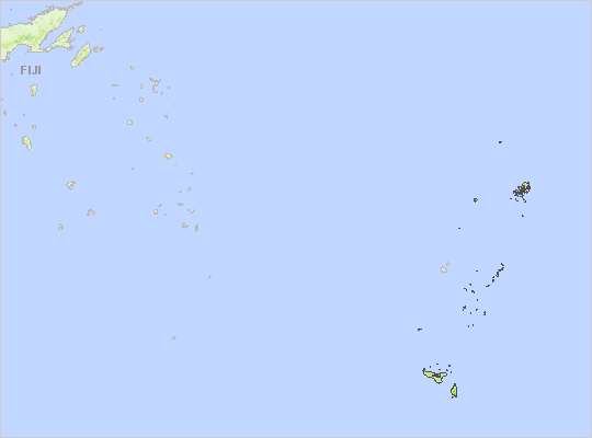 Map of Major towns & Relief (Elevation above Sea-Level) in Tonga