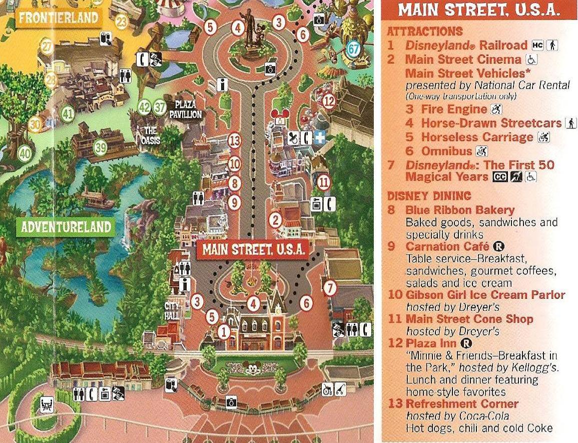 Main Street Usa Map Disneyland - Mainstreet Interactive Map